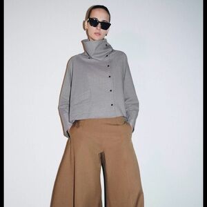 Zara Stylish Tan Wide-Leg Pants
